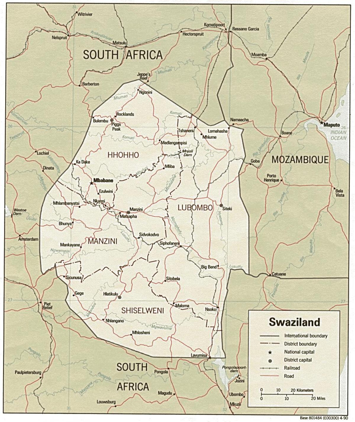 Mapa de siteki Swazilàndia