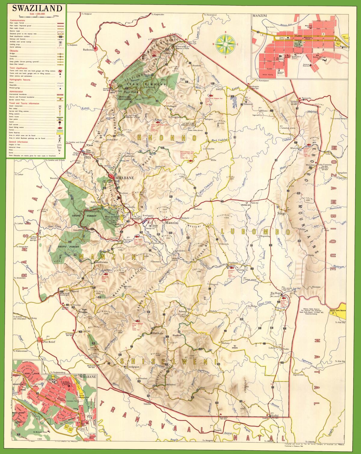 Mapa de Swazilàndia detallada